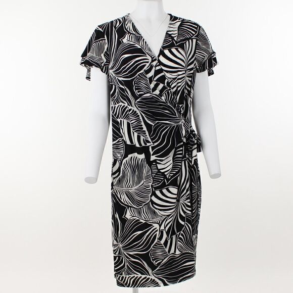 Anne Klein Women's Printed Flutter-Sleeve Wrap - Picture 2 of 5